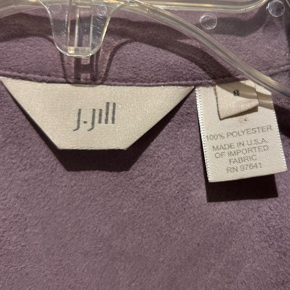 J Jill Suede V Neck Wrap Dress Sz 8 Dusky Purple Lavender - Picture 7 of 9